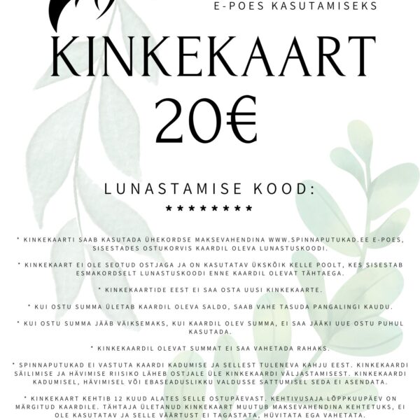 Kinkekaart Virtuaalne 20€